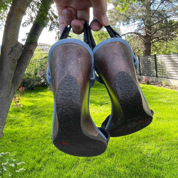 Camper size 40 wedge heel strappy blue suede sandals - Picture 3 of 9